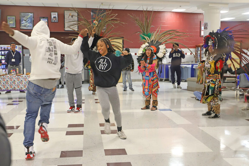 Students dancing