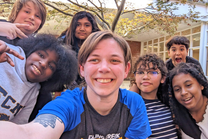 Group of happy students